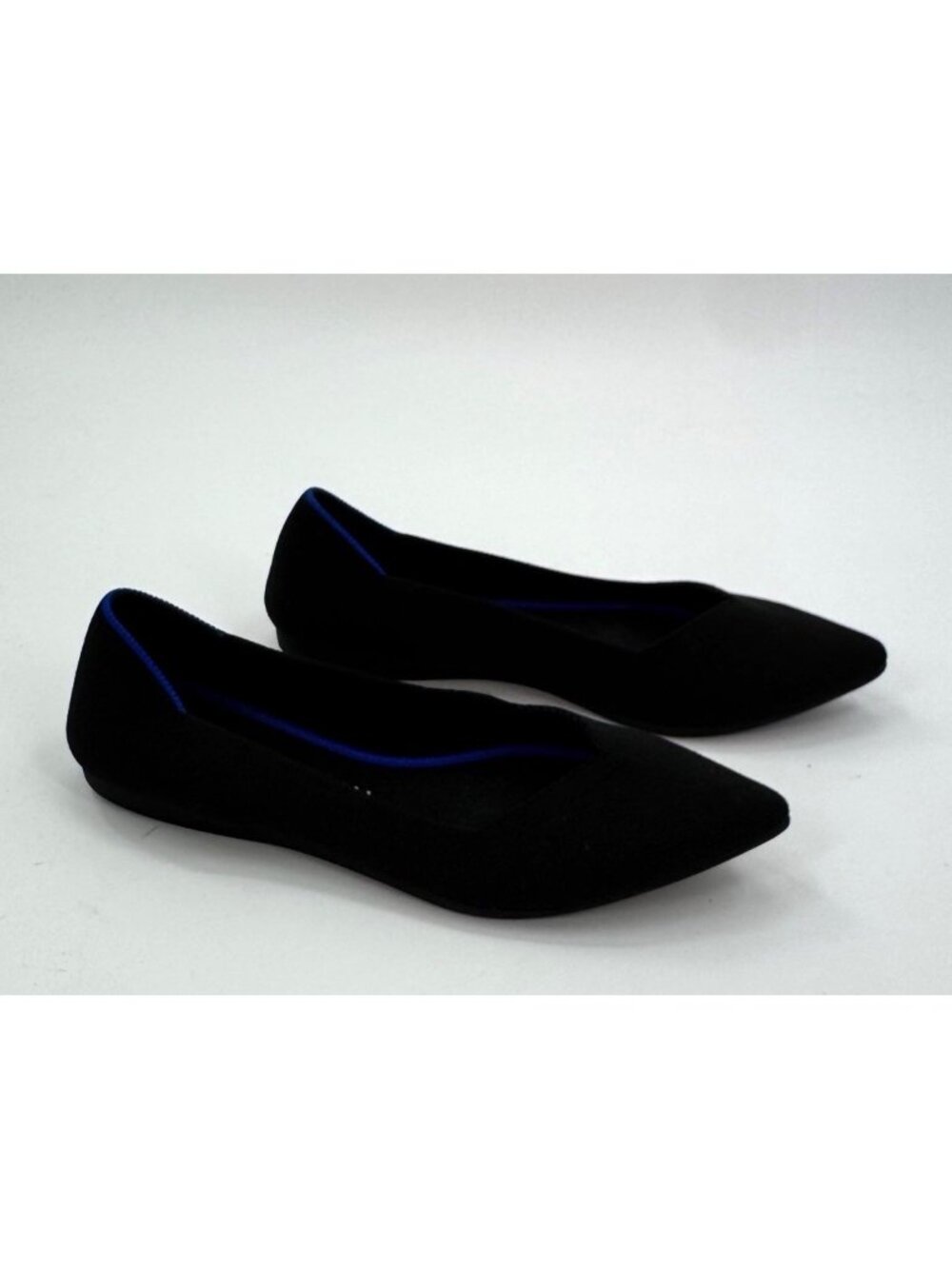 Rothys Womens Black Pointed Toe Flats W6.5 Eco-Friendly Knit Design With Removab
